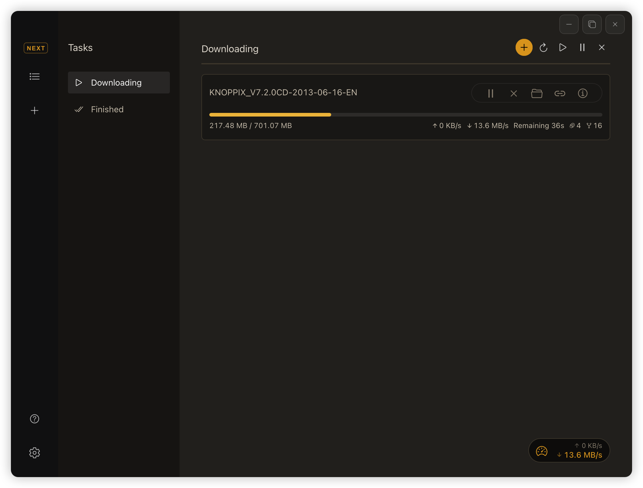 Motrix Next — Dark Mode